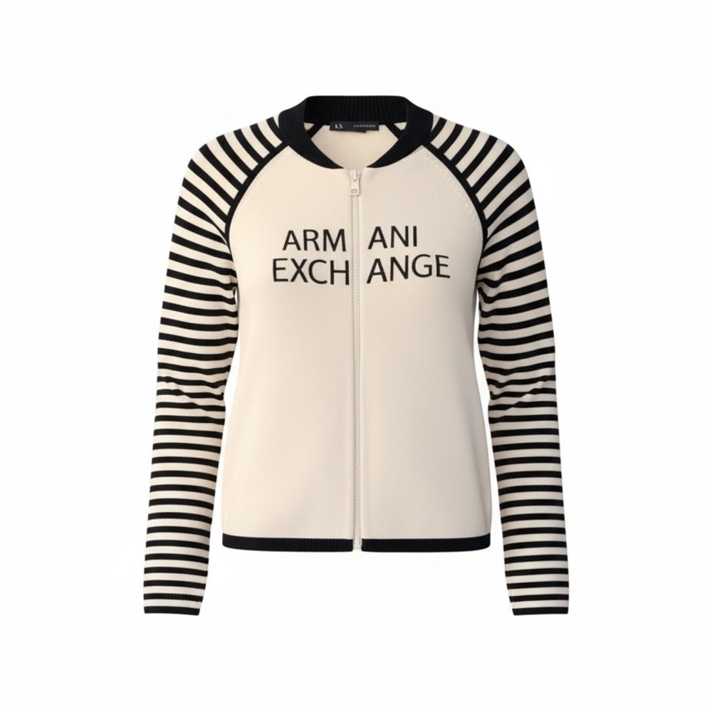 Armani Exchange A|X Zip Up Cardi Sweater XS Y2K Lightweight Spring Jacket Chic